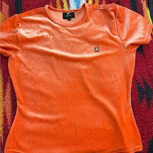 Women's Orange Velvet Top